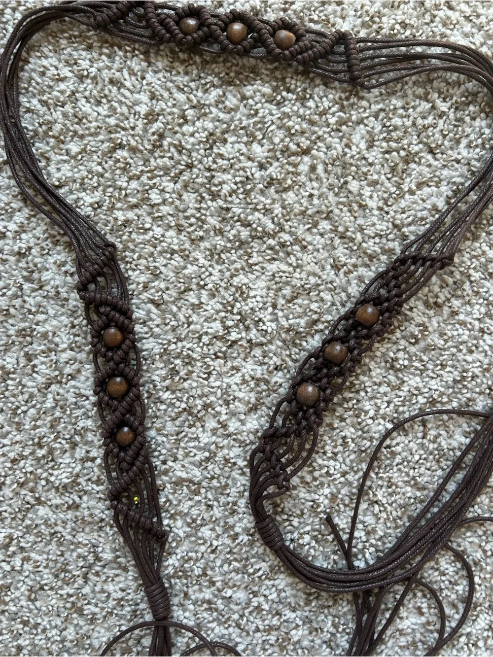 Handwoven Brown Bead-Twist Belt - Women's Accessory